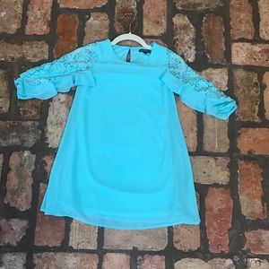 Precious Girl's Aqua Party Dress; Size 8